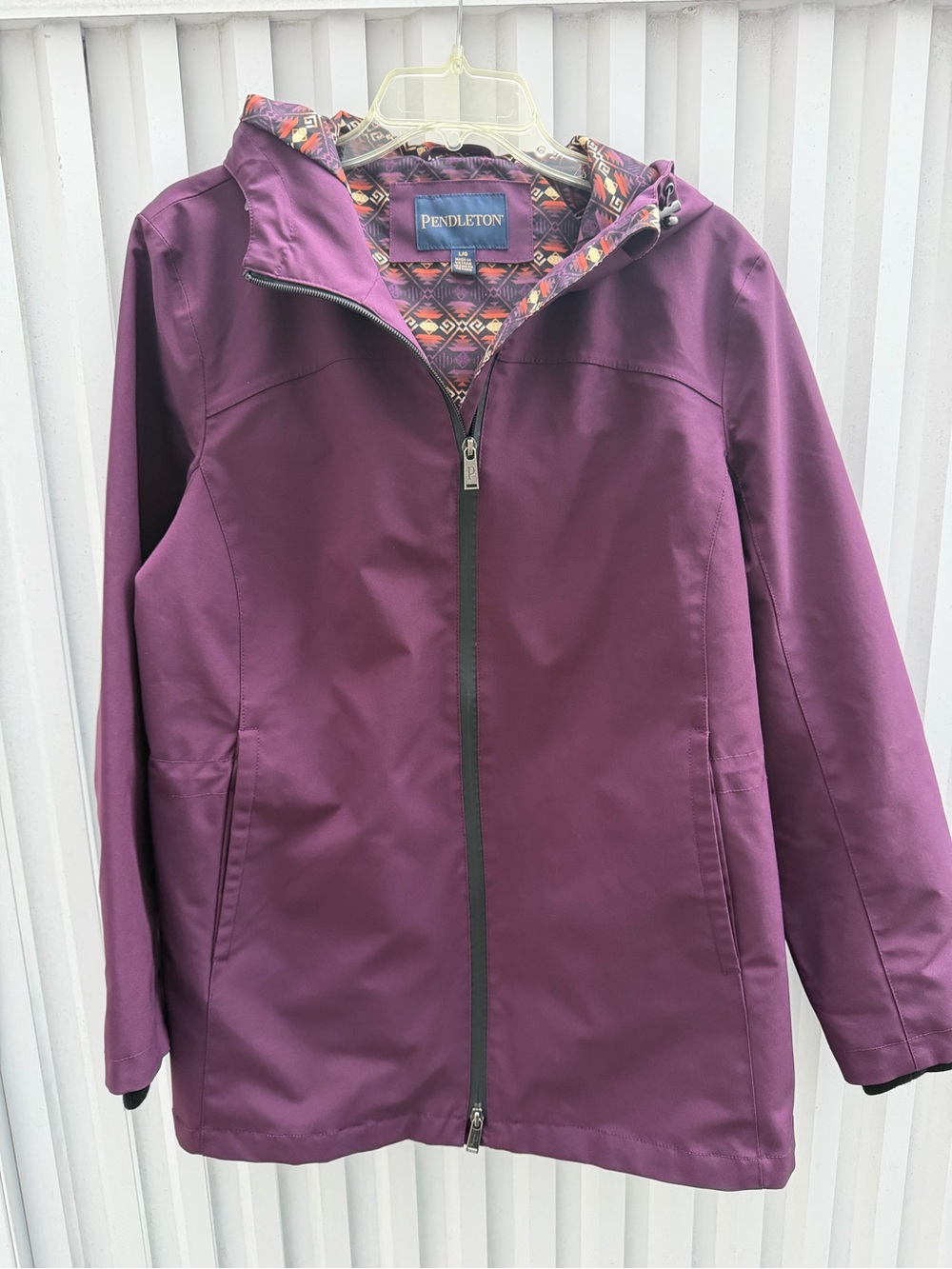 Pendleton Ladies' Rain Jacket Purple Winter Bloom with Aztec inside print